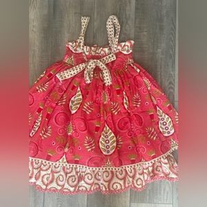 Jelly thepug pink floral ruffle dress2layer sz3T